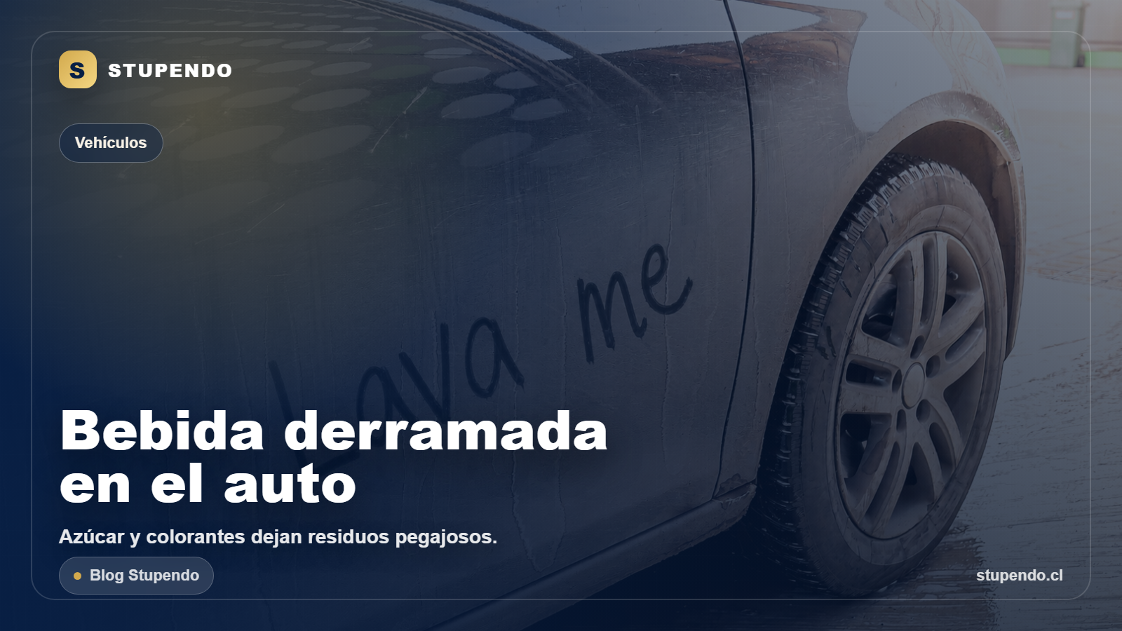 Tapiz de auto con manchas de bebida