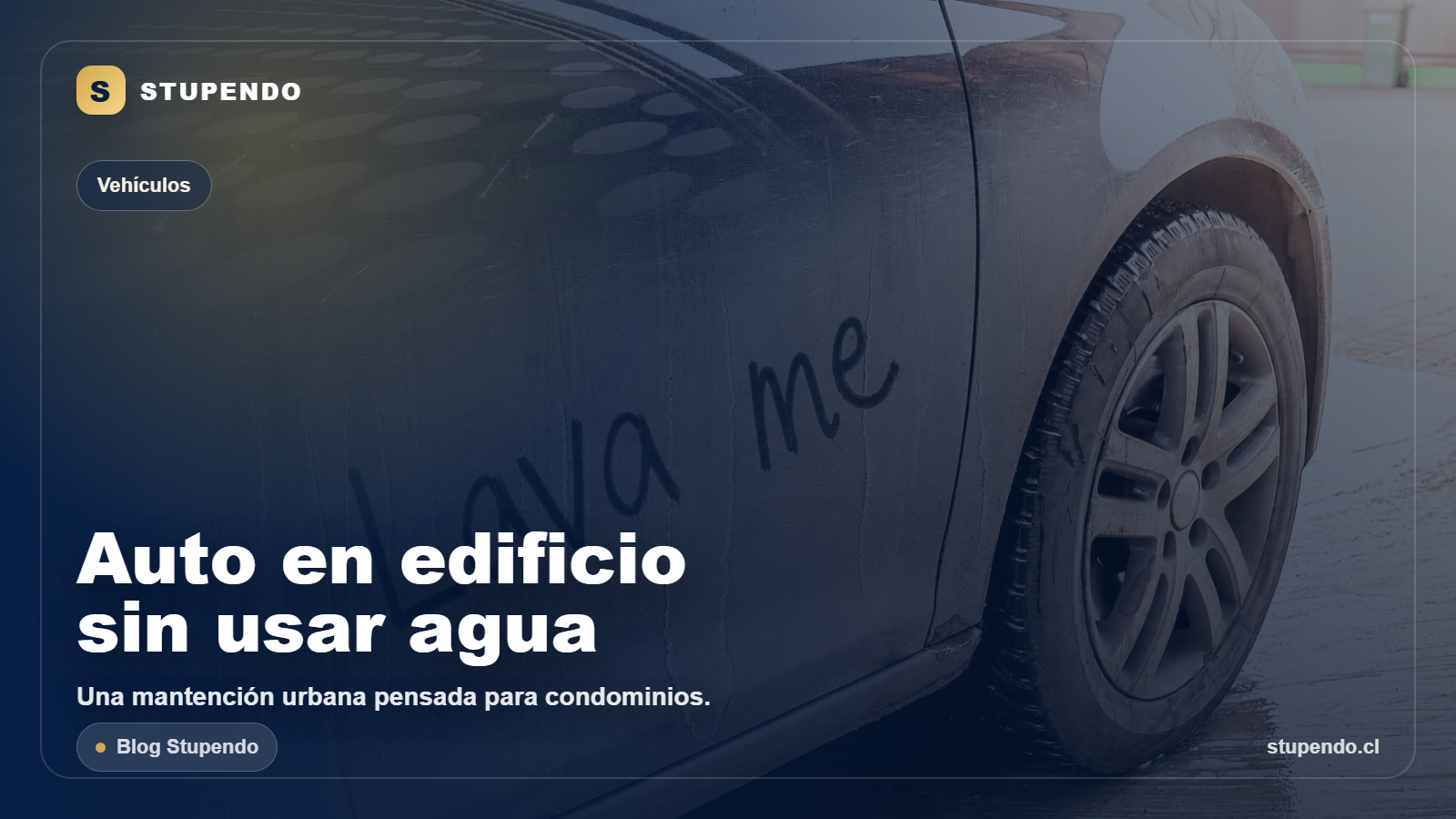 Limpieza de auto en edificio sin usar agua